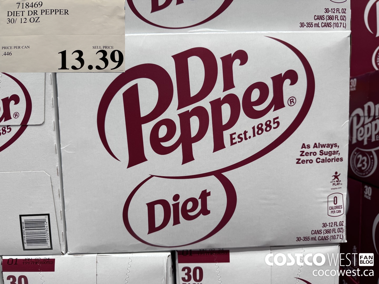 718469 DIET DR PEPPER 30 CT / 12 OZ $13.39