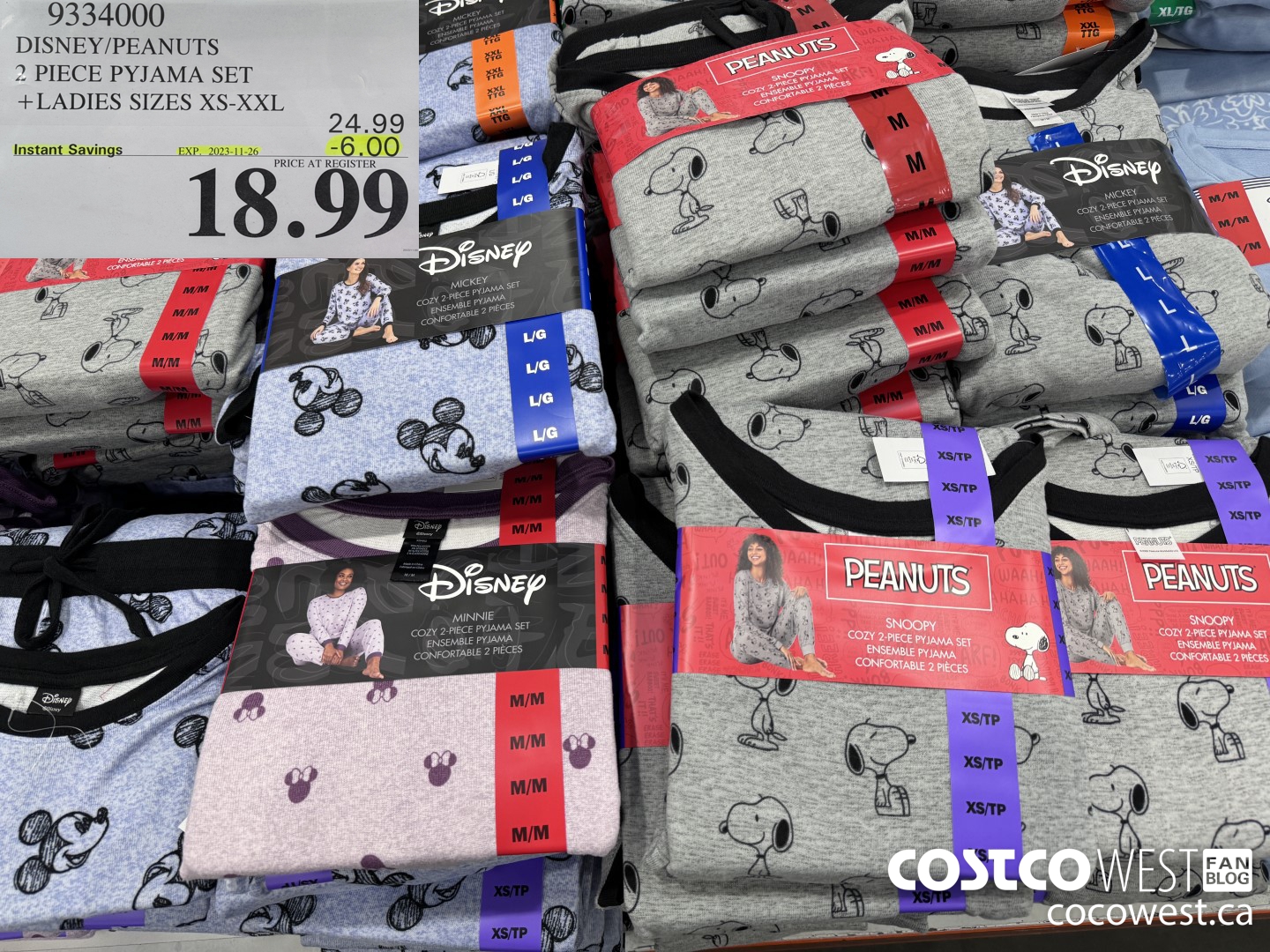 9334000 DISNEY/PEANUTS 2 PIECE PYJAMA SET LADIES SIZES XS-XXL ($6.00 INSTANT SAVINGS EXPIRES ON 2023-11-26) $18.99