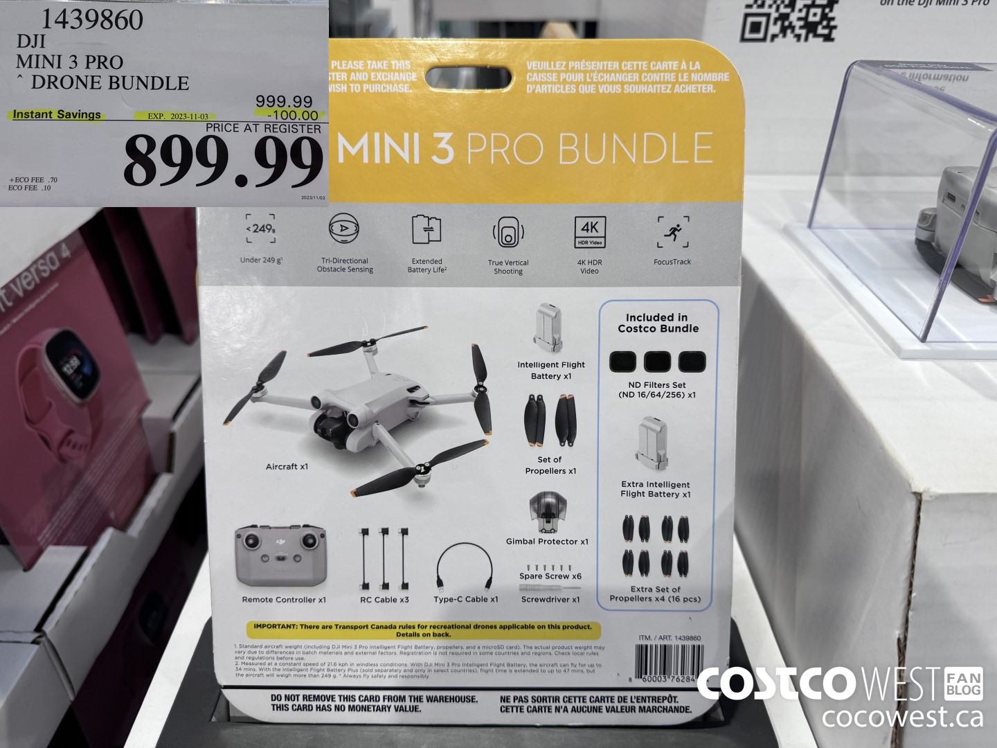 1439860 DJI MINI 3 PRO DRONE BUNDLE ($100.00 INSTANT SAVINGS EXPIRES ON 2023-11-03) $899.99