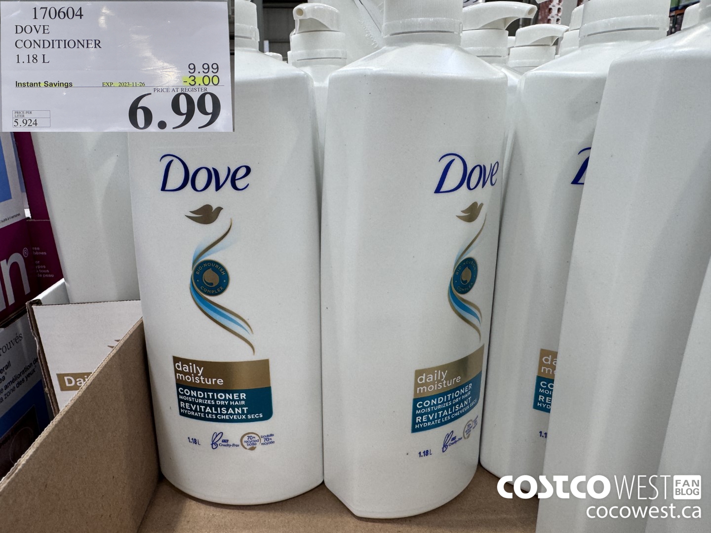 170604 DOVE CONDITIONER 1.18 L ($3.00 INSTANT SAVINGS EXPIRES ON 2023-11-26) $6.99
