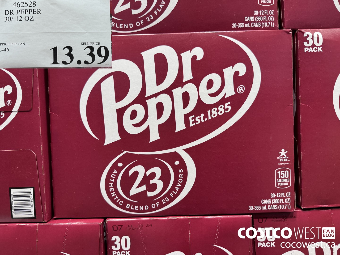 462528 DR PEPPER 30CT / 12 OZ $13.39