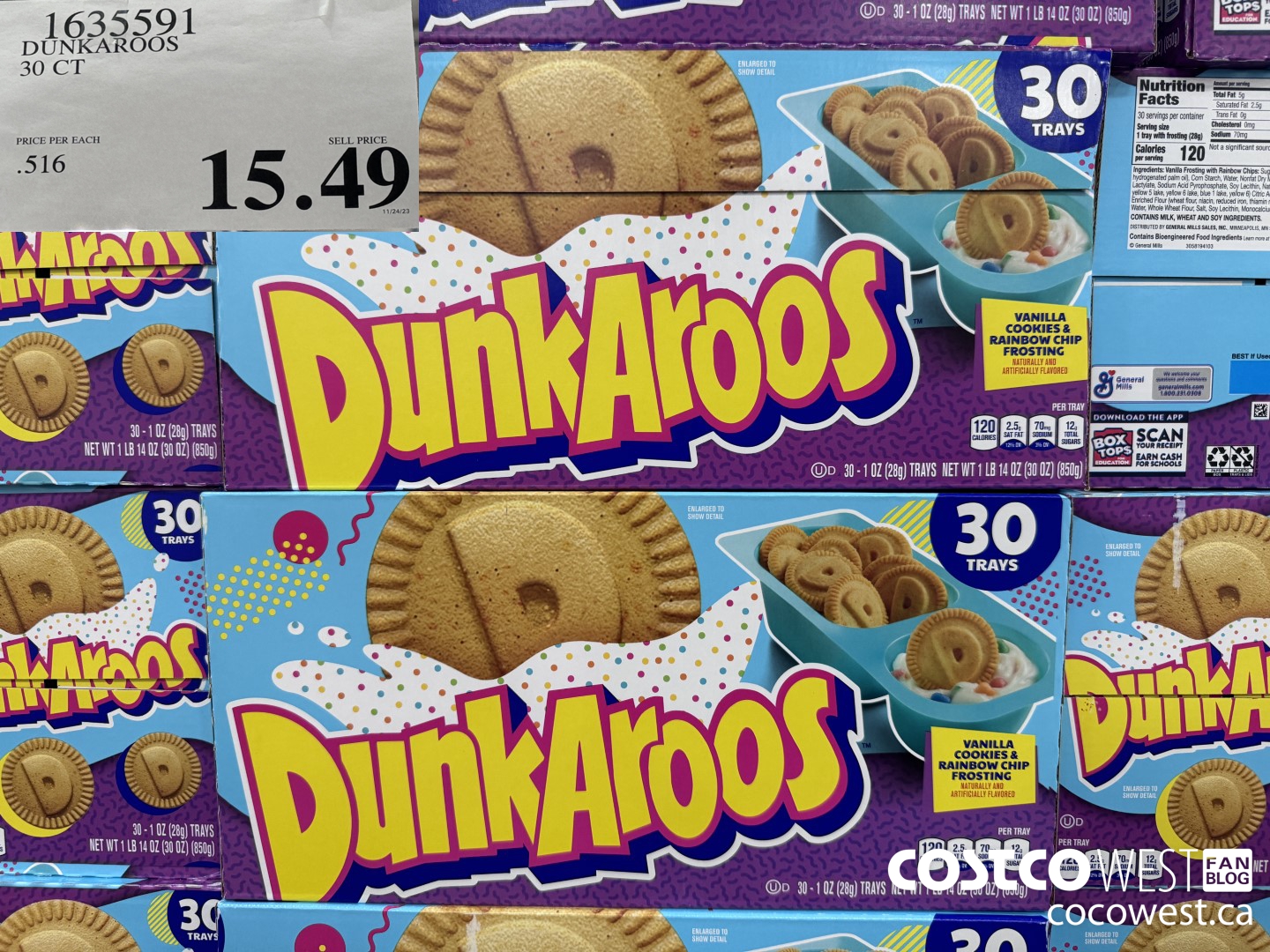 1635591 DUNKAROOS 30 CT $15.49