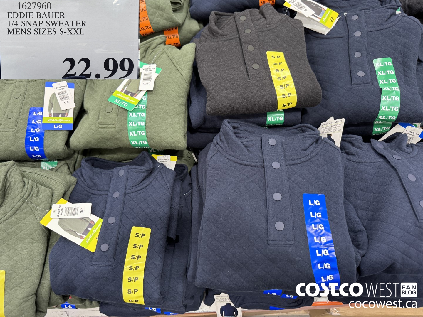 1627960 EDDIE BAUER 1/4 SNAP SWEATER MENS SIZES S-XXL $22.99