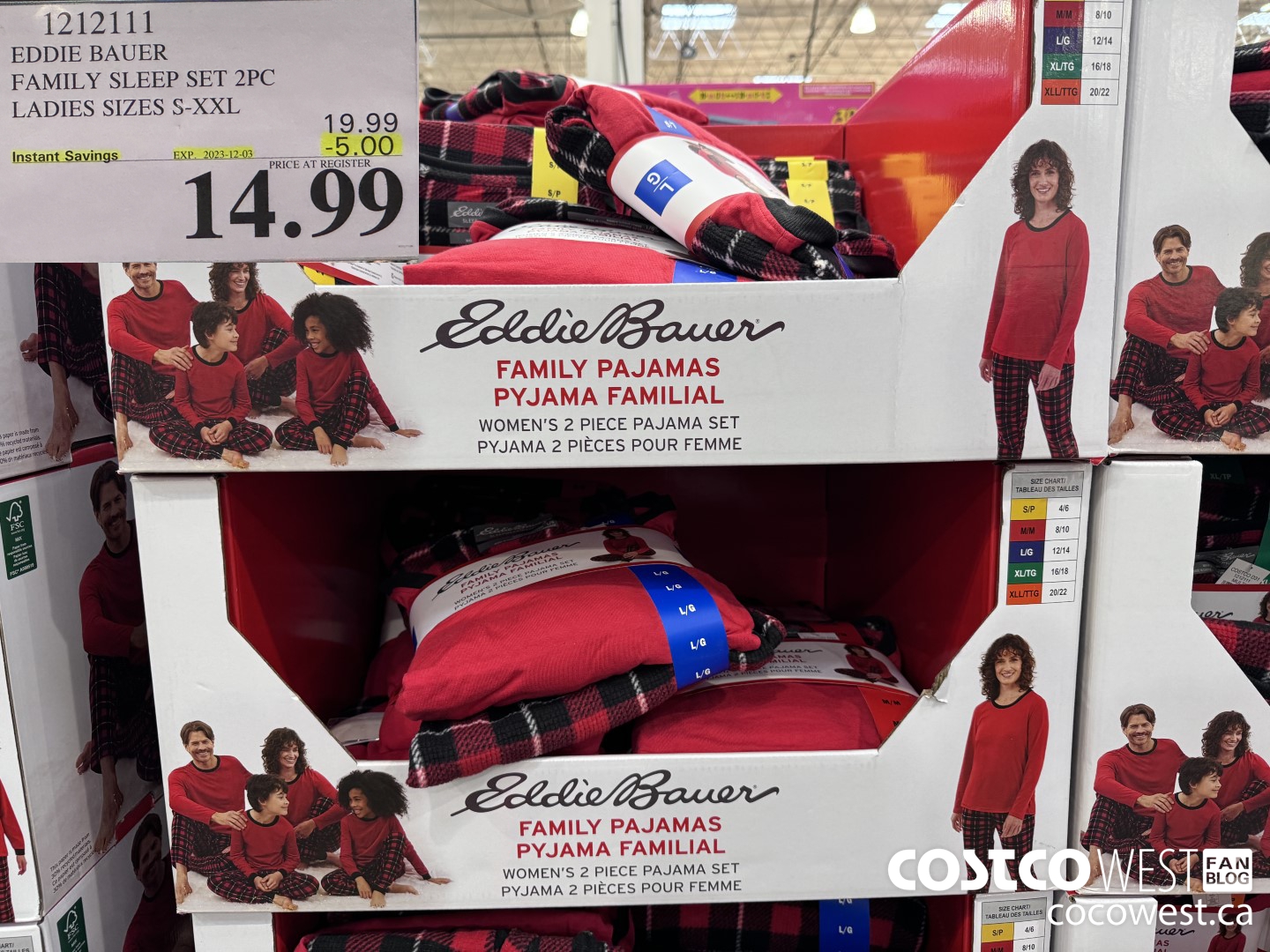 1212111 EDDIE BAUER FAMILY SLEEP SET 2PC LADIES SIZES S-XXL ($5.00 INSTANT SAVINGS EXPIRES ON 2023-12-03) $14.99