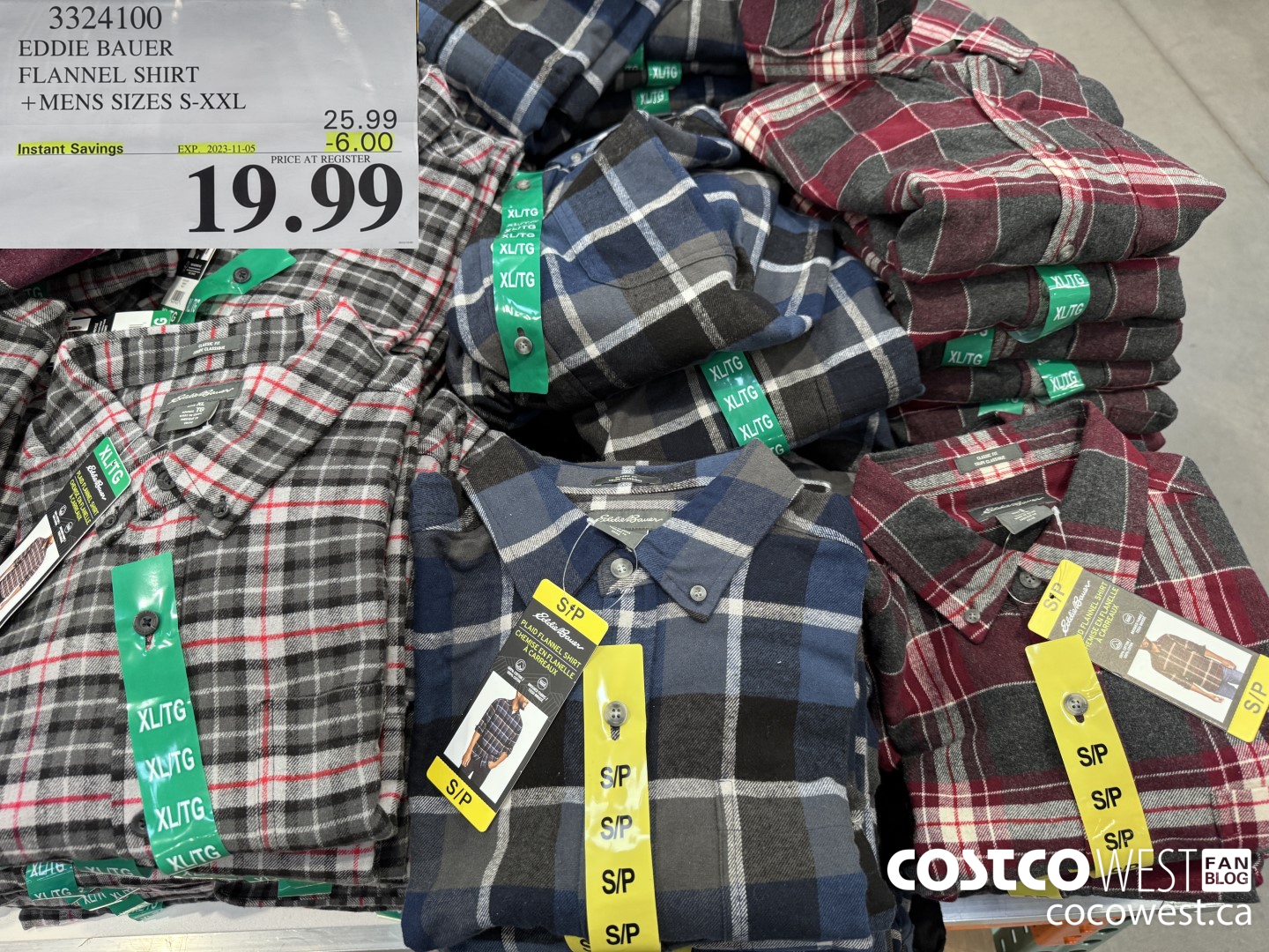 3324100 EDDIE BAUER FLANNEL SHIRT MENS SIZES S-XXL  ($6.00 INSTANT SAVINGS EXPIRES ON 2023-11-05) $19.99