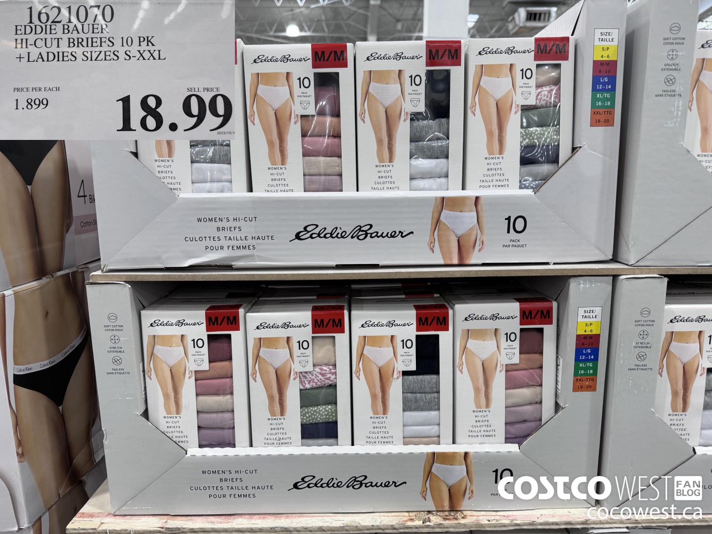1621070 EDDIE BAUER HI-CUT BRIEF 10PK LADIES SIZES S-XXL $18.99