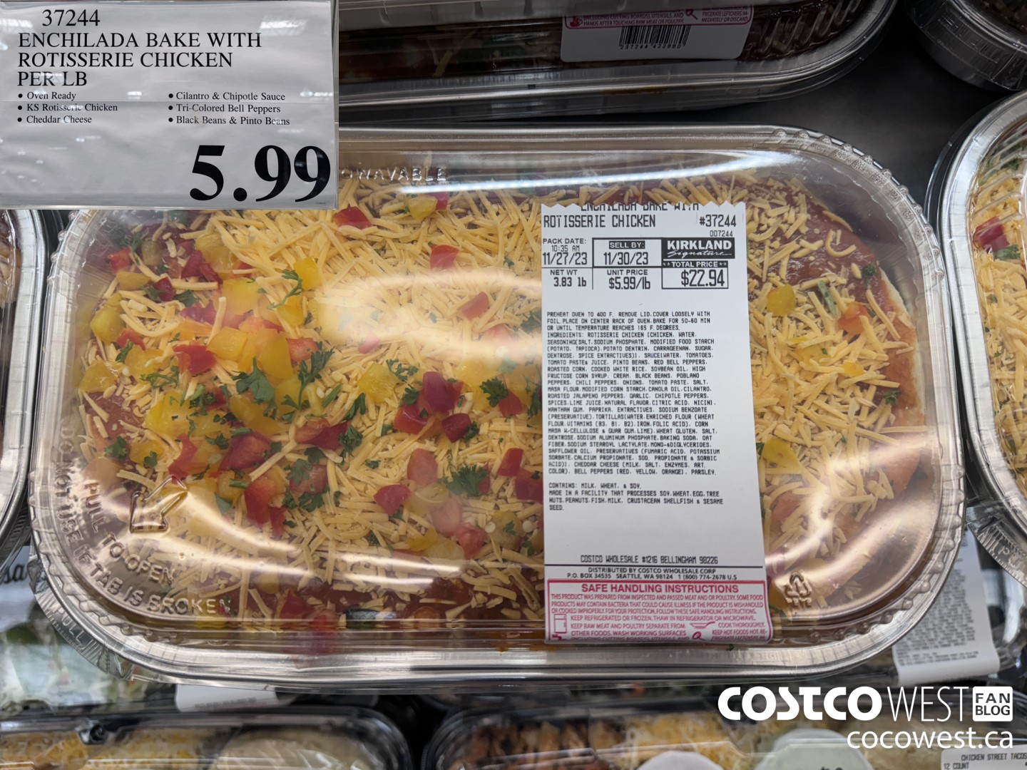 37244 ENCHILADA BAKE WITH ROTISSERIE CHICKEN PER LB $5.99