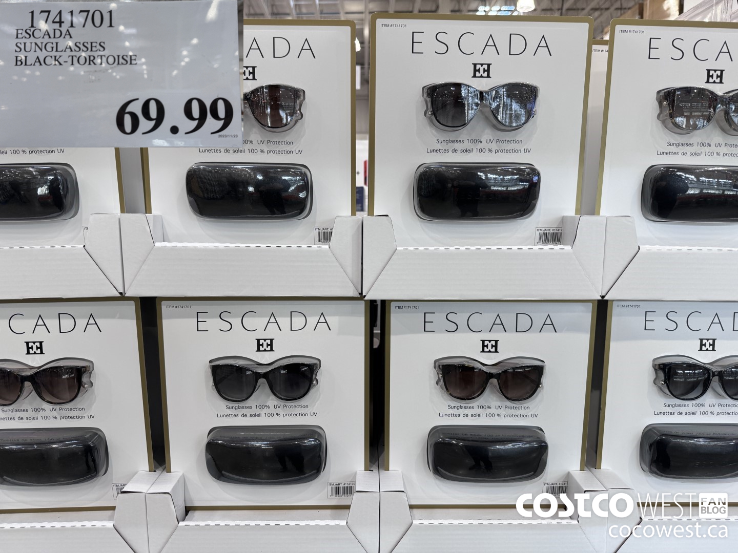 1741701 ESCADA SUNGLASSES BLACK-TURQUOISE $69.99