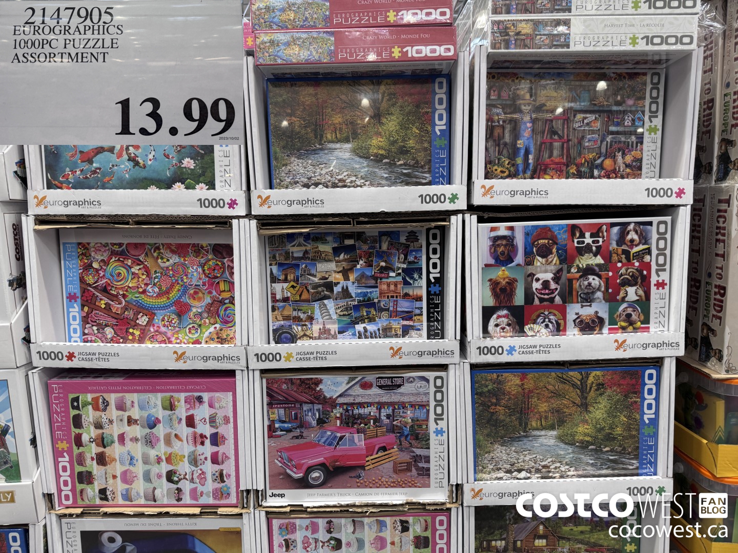 2147905 EUROGRAPHICS 1000PC PUZZLE ASSORTMENT $13.99