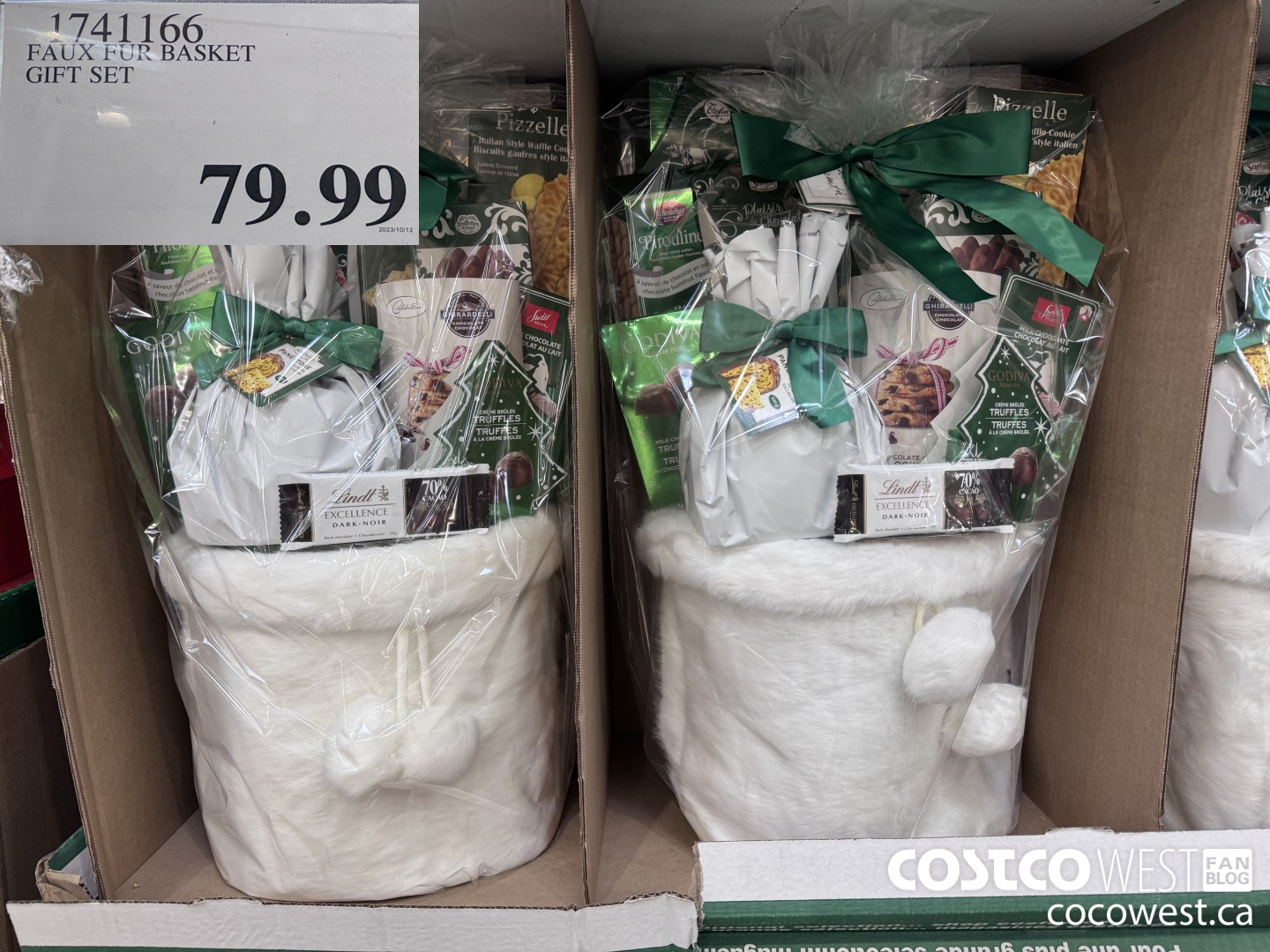 1741166 FAUX FUR BASKET GIFT SET $79.99