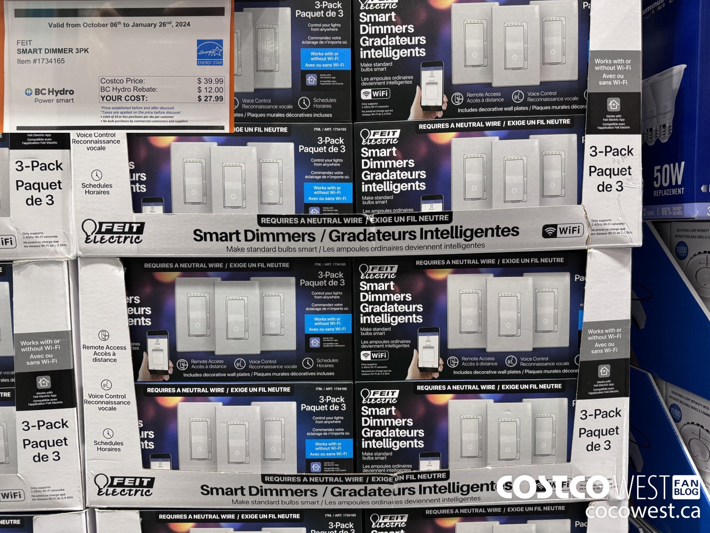 1734165 FEIT SMART DIMMER 3PK ($12.00 INSTANT SAVINGS EXPIRES ON 2024-01-26) $27.99