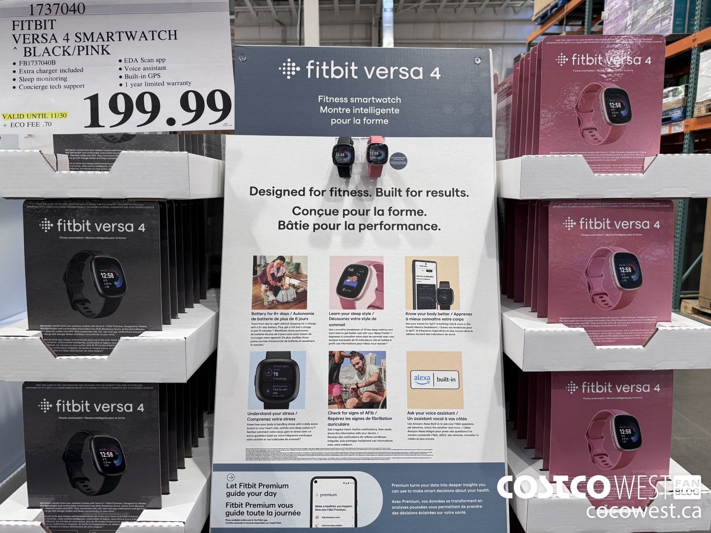 1737040 FITBIT VERSA 4 SMARTWATCH BLACK OR PINK (EXPIRES ON 2023-11-30) $199.99