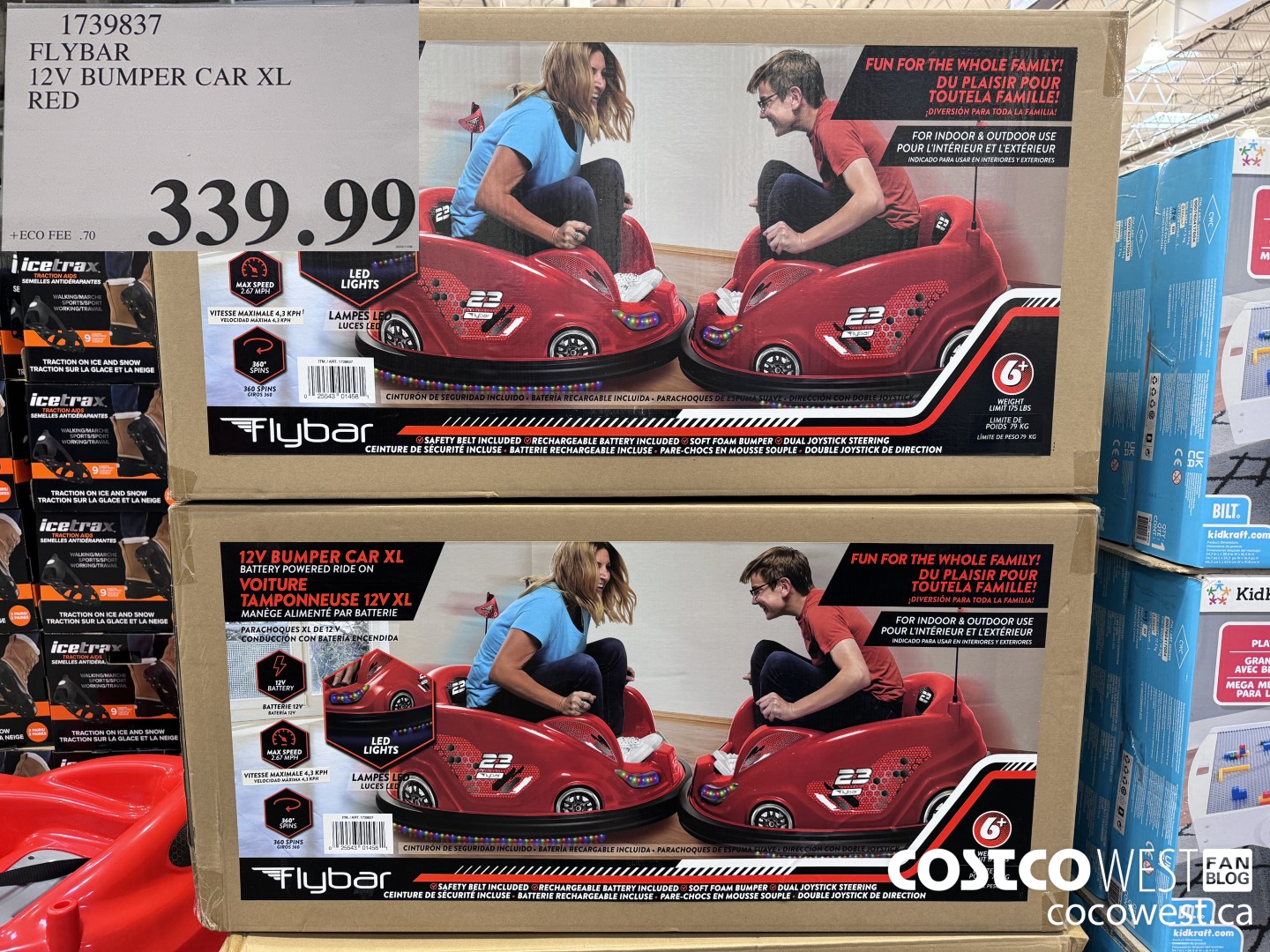 1739837 FLYBAR 12V BUMPER CAR XL RED $339.99