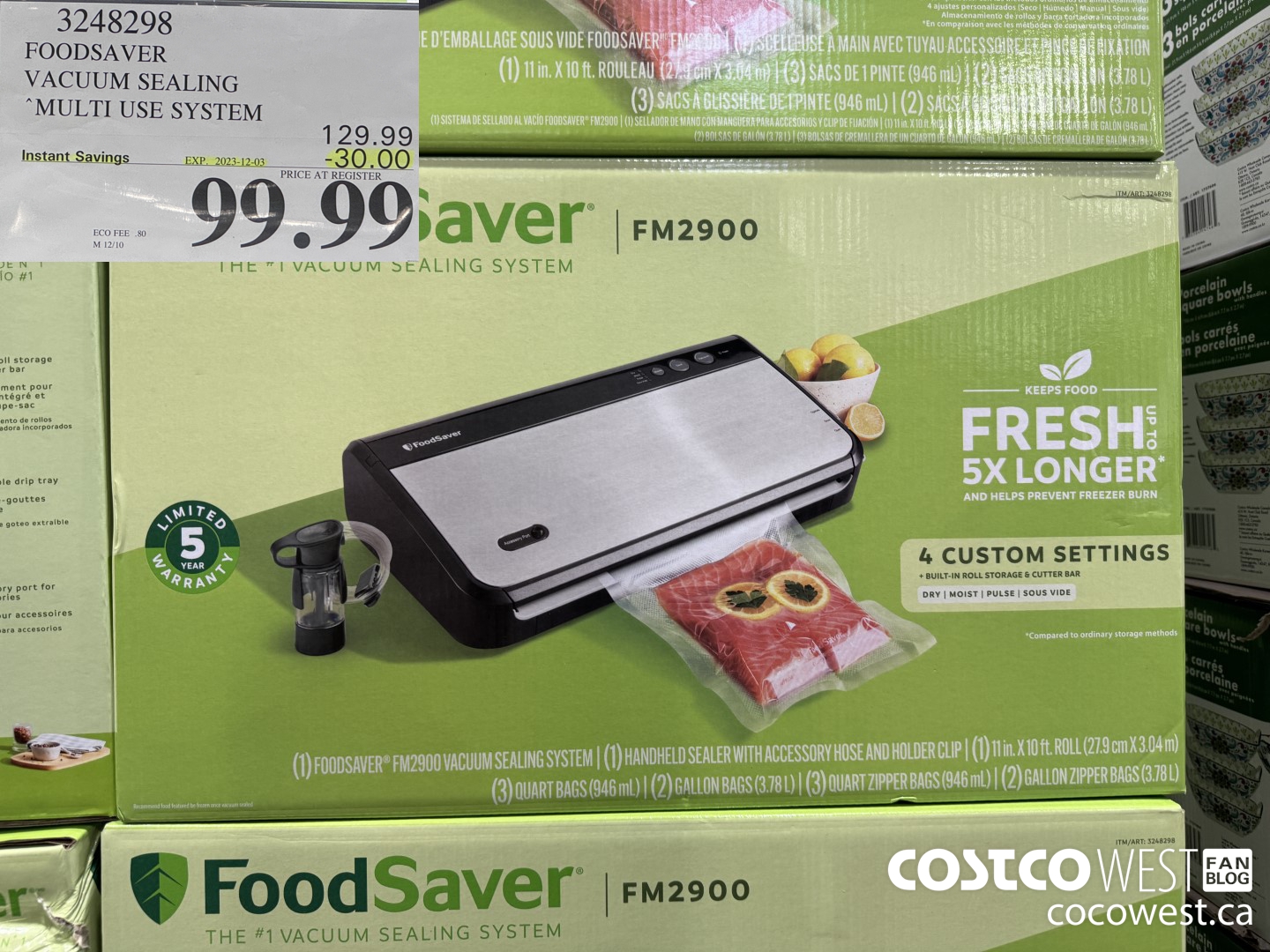 3248298 FOODSAVER VACUUM SEALING MULTI USE SYSTEM ($30.00 INSTANT SAVINGS EXPIRES ON 2023-12-03) $99.99