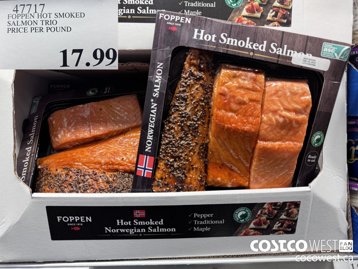 47717 FOPPEN HOT SMOKED SALMON TRIO PRICE PER POUND $17.99