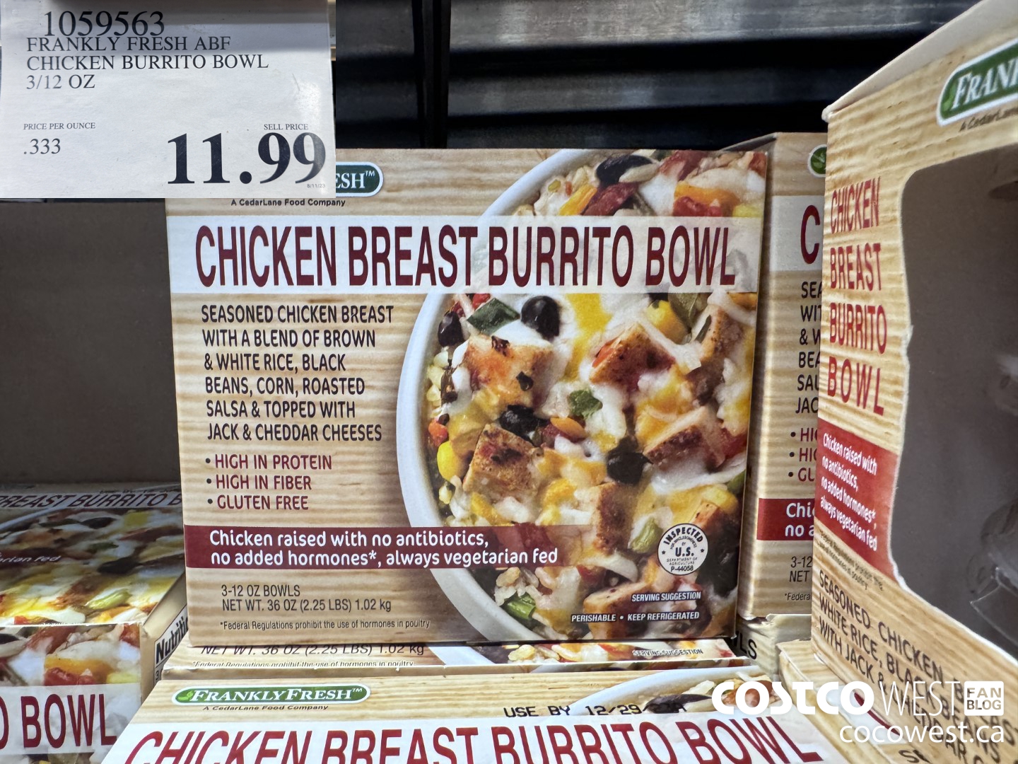 1059563 FRANKLY FRESH ABF CHICKEN BURRITO BOWL 3/12 OZ $11.99