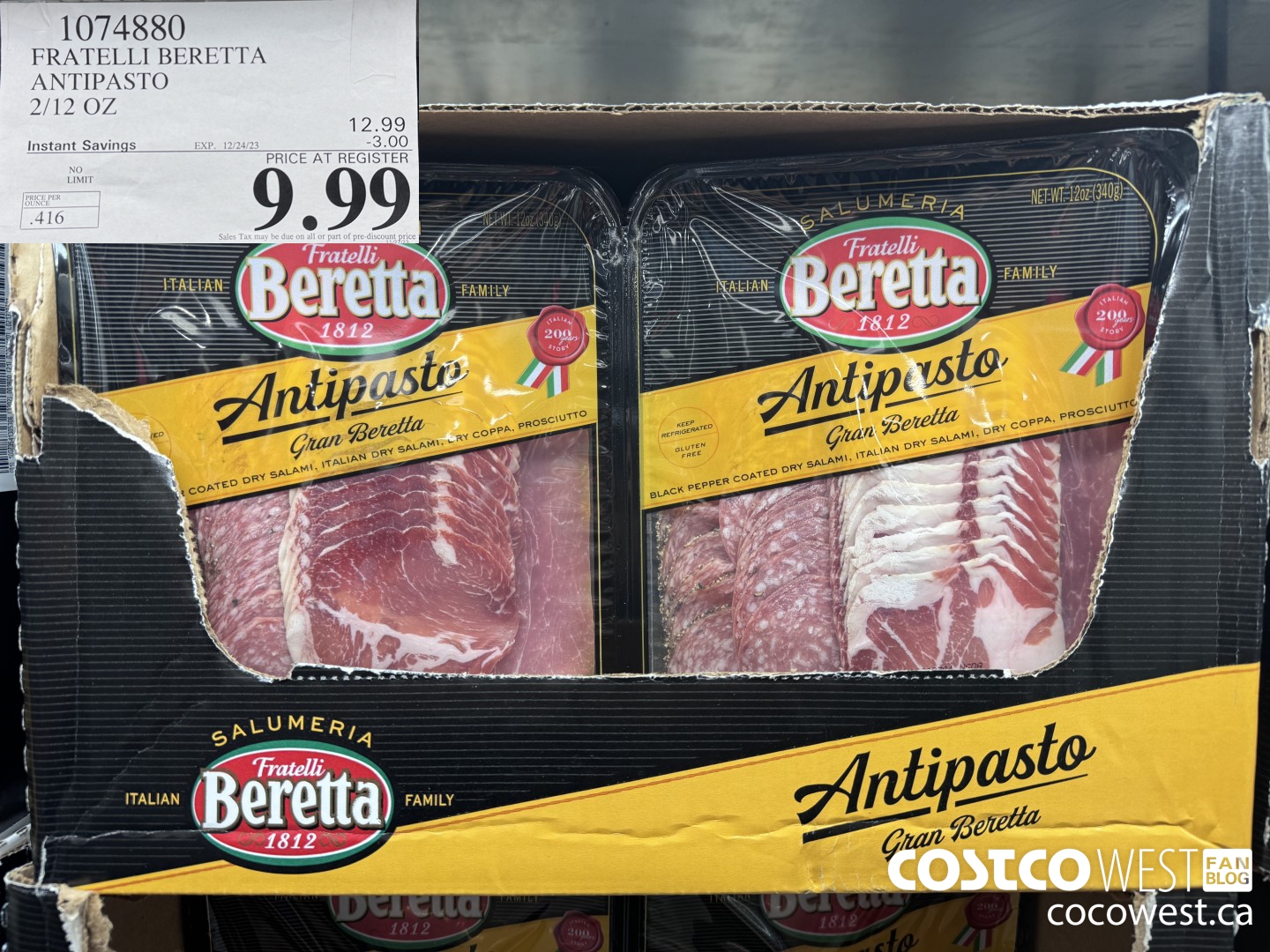1074880 FRATELLI BERETTA ANTIPASTO 2/12 OZ ($3.00 INSTANT SAVINGS EXPIRES ON 2023-12-24) $9.99
