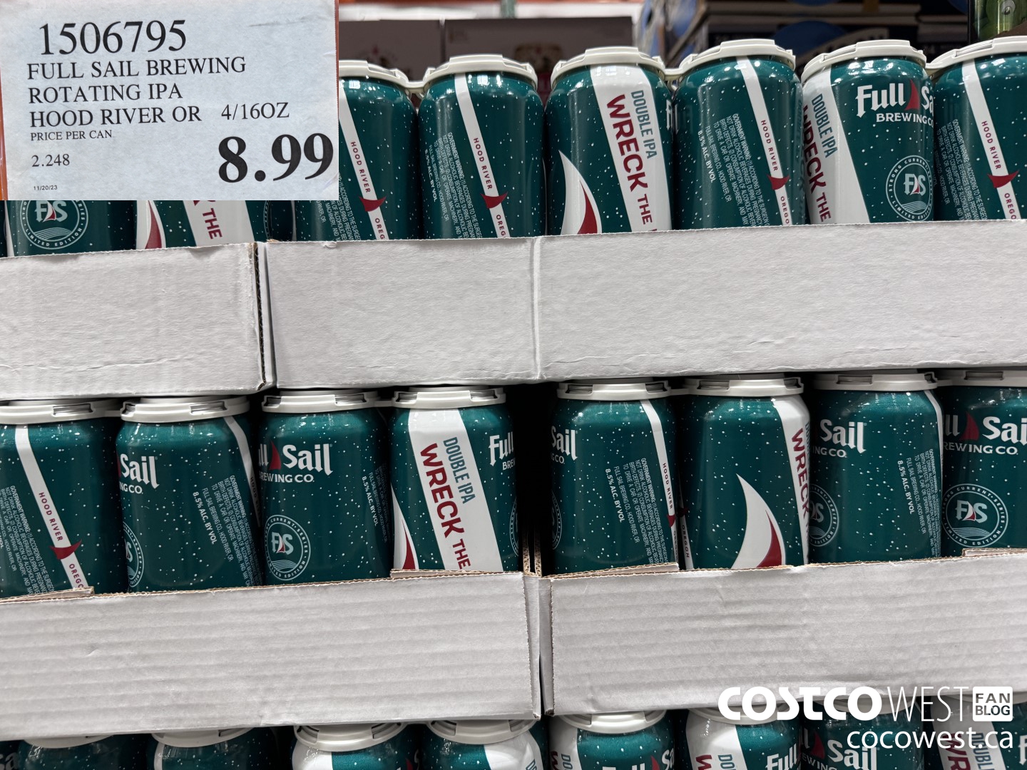 1506795 FULL SAIL BREWING ROTATING IPA HOOD RIVER OR 4/16OZ $8.99