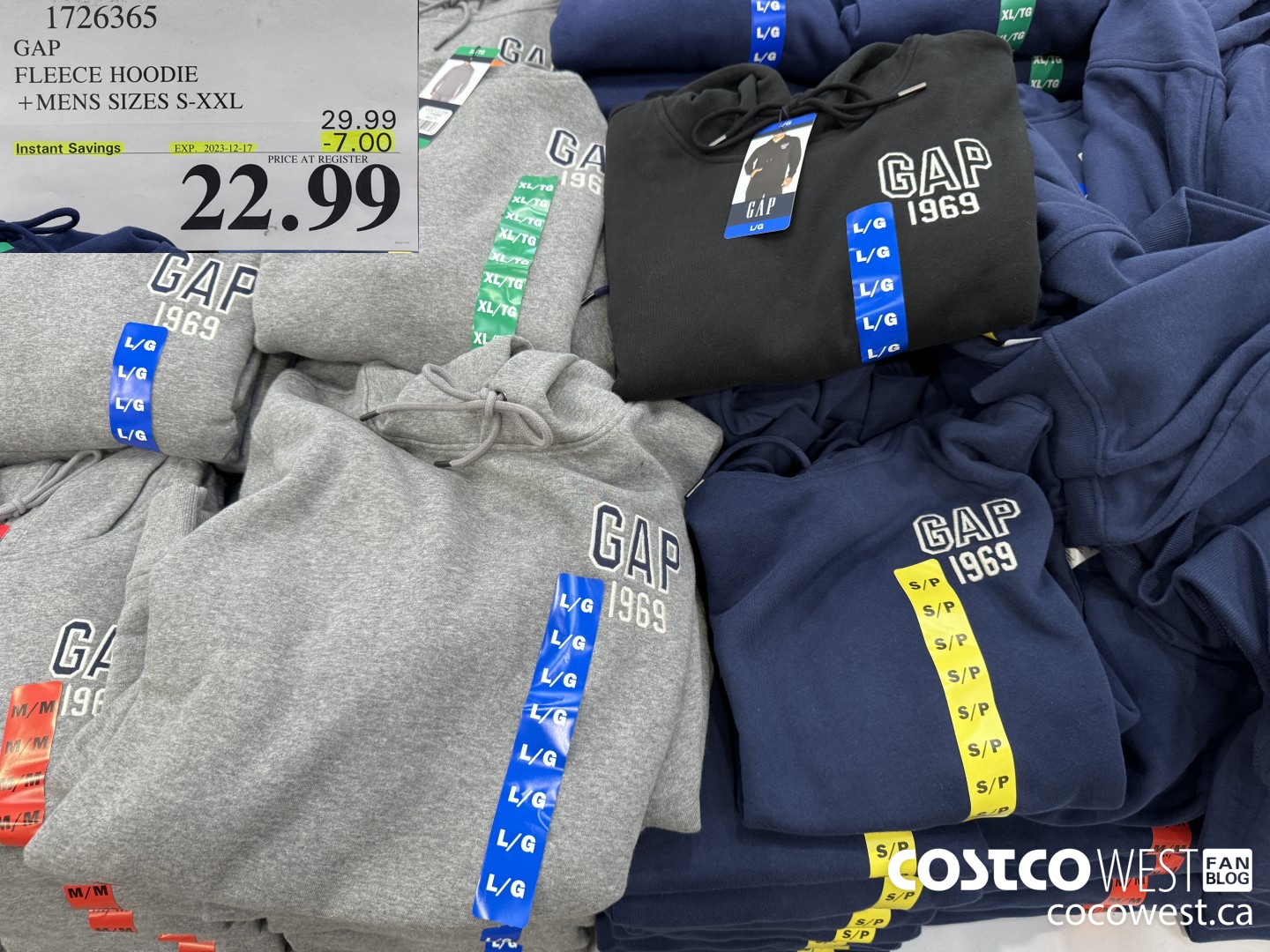 1726365 GAP FLEECE HOODIE MENS SIZES S-XXL ($7.00 INSTANT SAVINGS EXPIRES ON 2023-12-17) $22.99