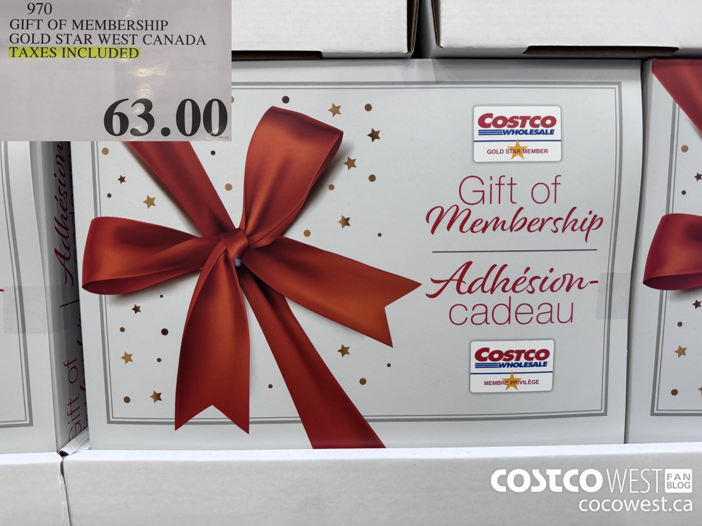 970 GIFT OF MEMBERSHIP GOLD STAR WEST CANADA TAXES INCLUDED $63.00