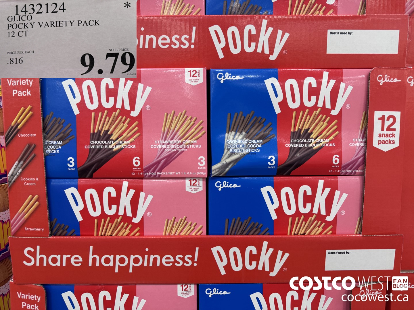 1432124 GLICO POCKY VARIETY PACK 12 CT $9.79