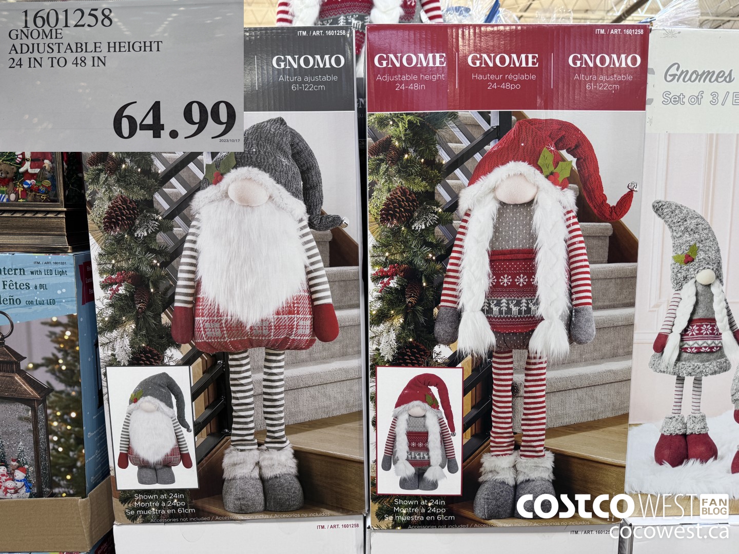 1601258 GNOME ADJUSTABLE HEIGHT 24 IN TO 48 IN $64.99