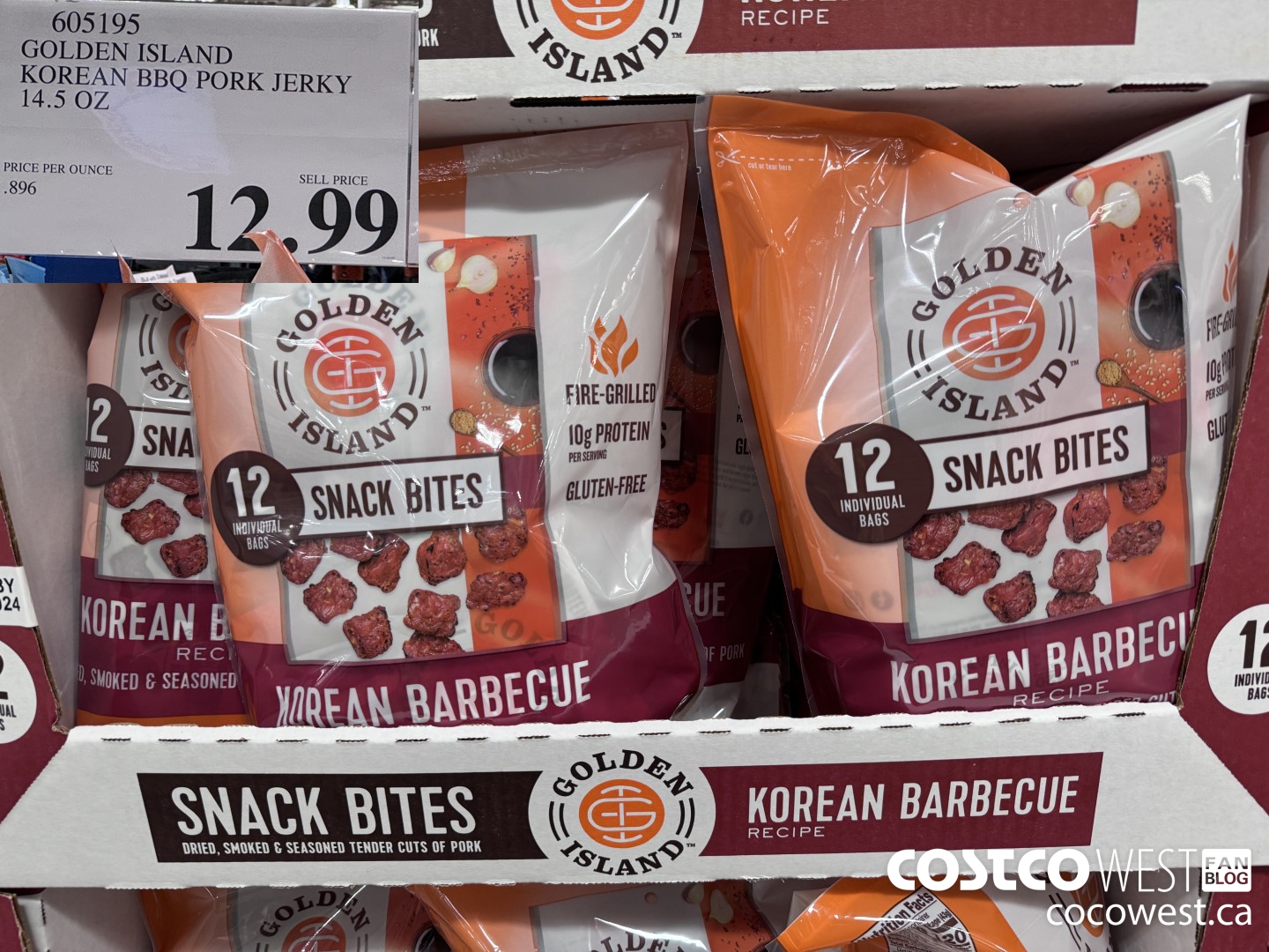 605195 GOLDEN ISLAND KOREAN BBQ PORK JERKY 14.5 OZ $12.99