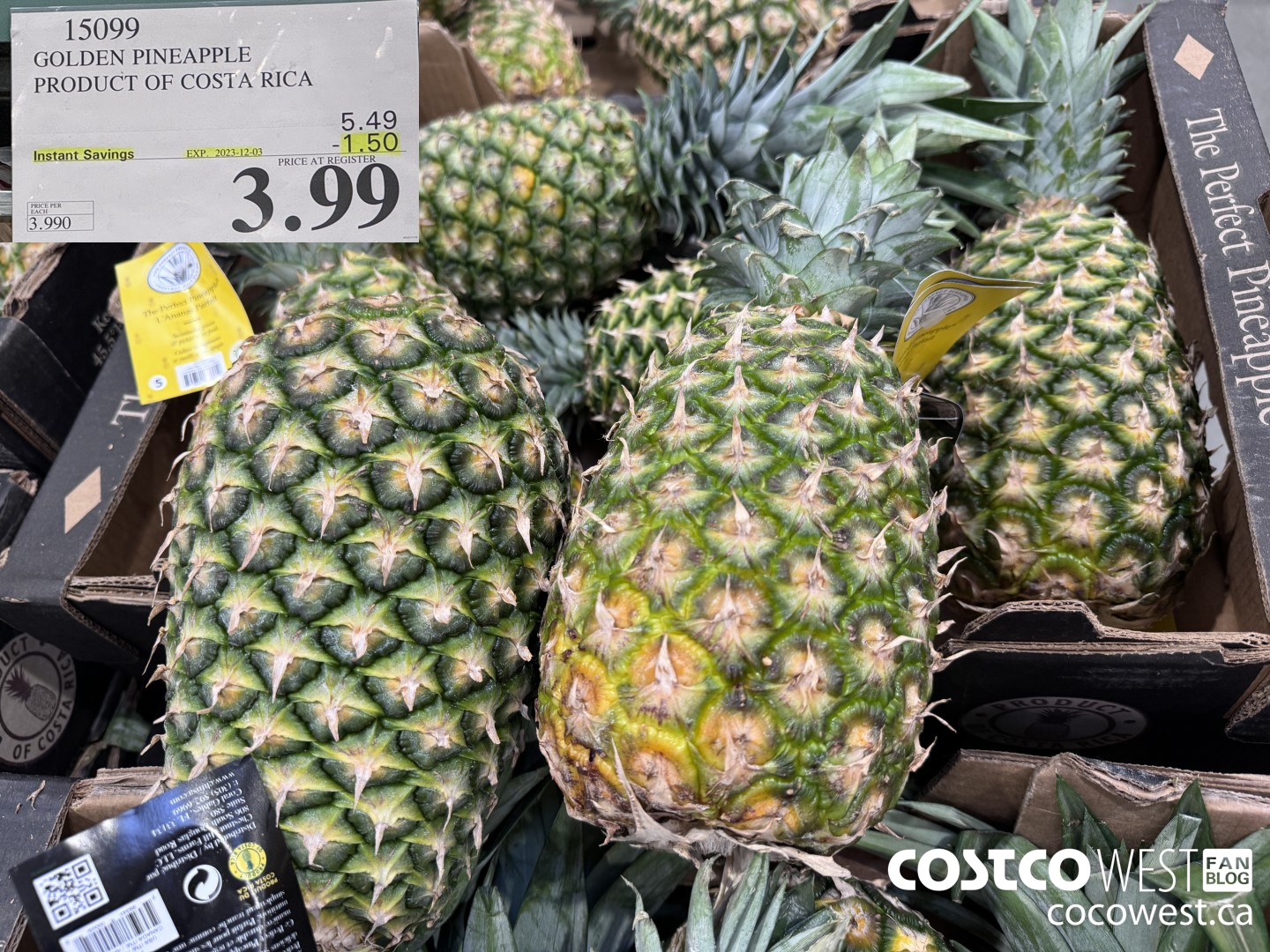 15099 GOLDEN PINEAPPLE PRODUCT OF COSTA RICA ($1.50 INSTANT SAVINGS EXPIRES ON 2023-12-03) $3.99