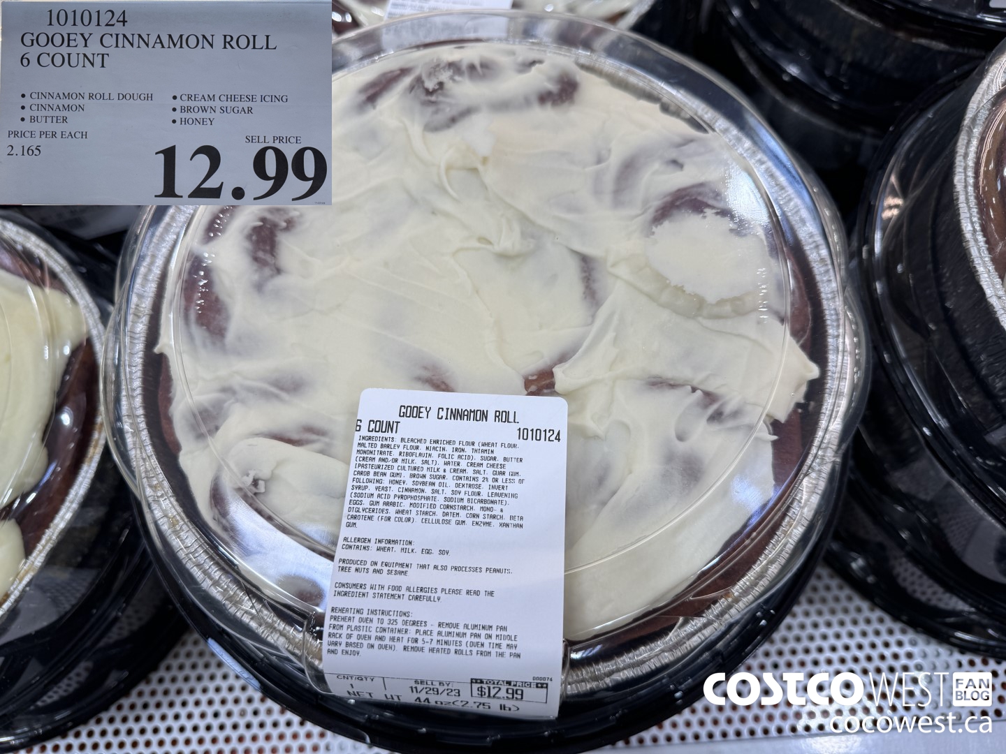 1010124 GOOEY CINNAMON ROLL 6 COUNT $12.99