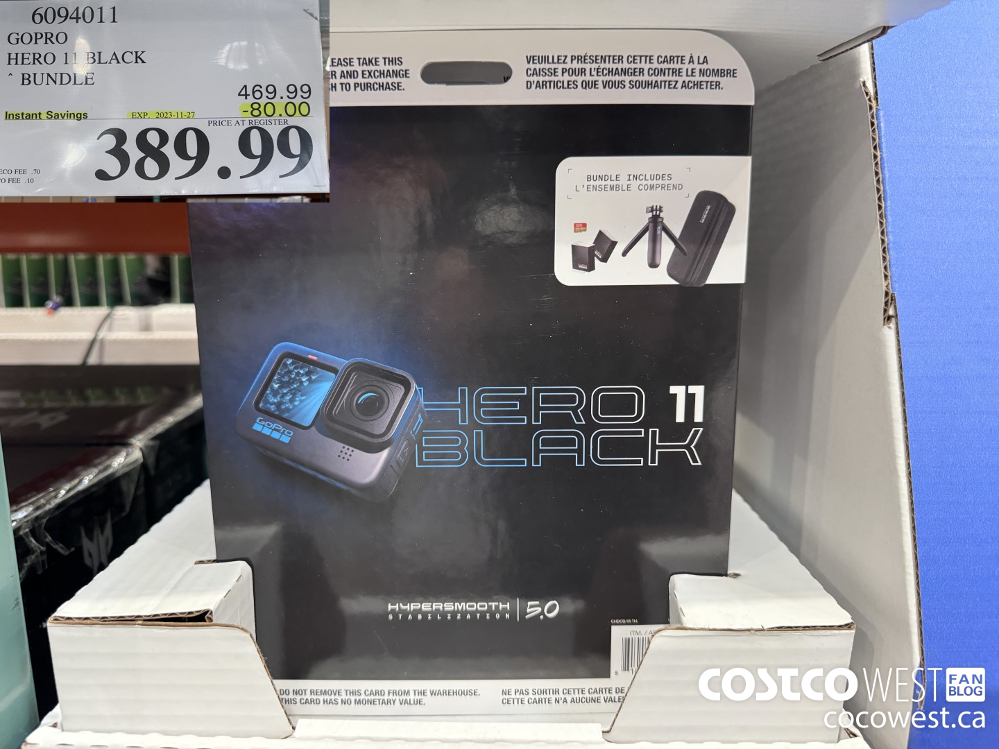 6094011 GOPRO HERO11 ACTION CAMERA BUNDLE ($80.00 INSTANT SAVINGS EXPIRES ON 2023-11-27) $389.99