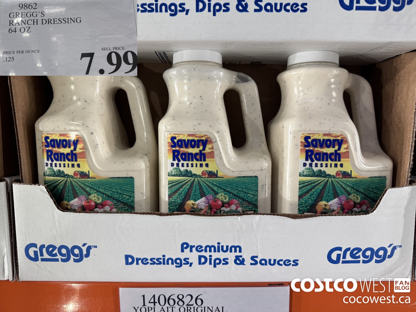 9862 GREGG'S RANCH DRESSING 64 OZ  $7.99