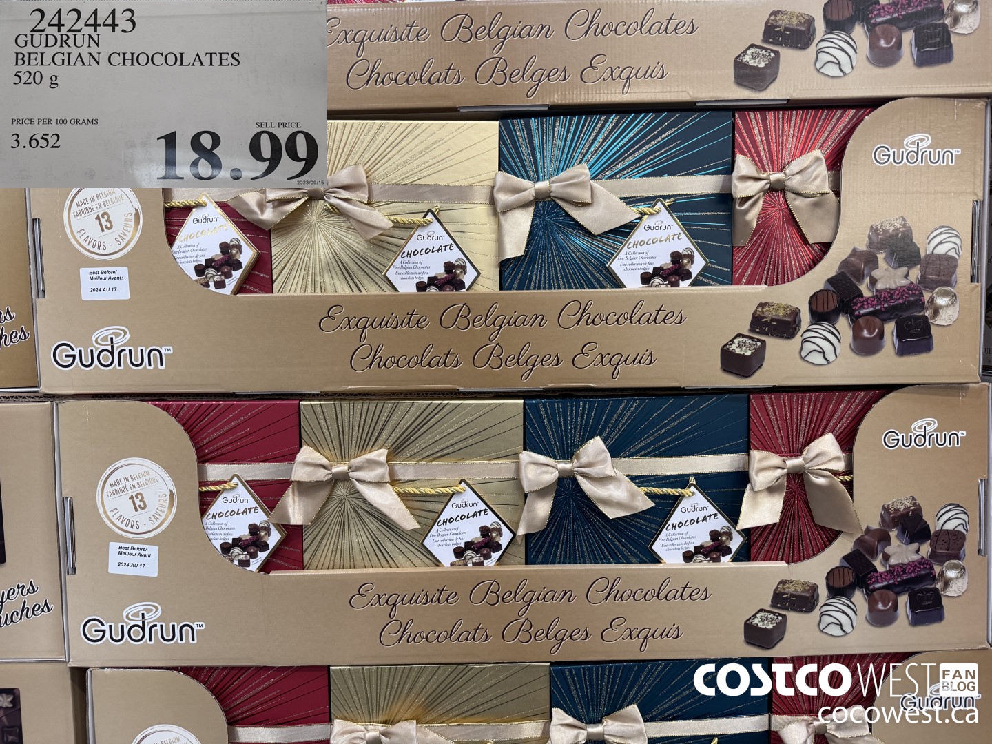 242443 GUDRUN BELGIAN CHOCOLATES 520 g $18.99