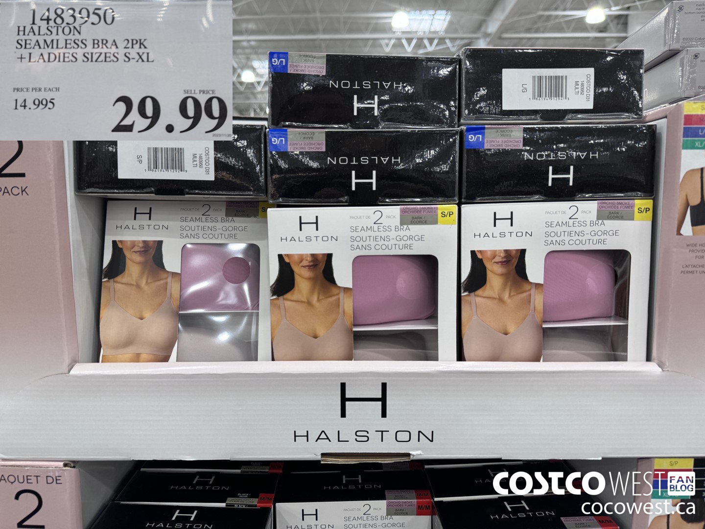 1483950 HALSTON SEAMLESS BRA 2PK LADIES SIZES S-XL $29.99