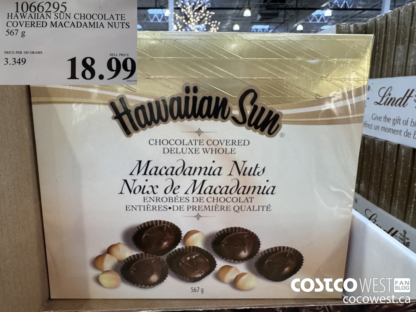 1066295 HAWAIIAN SUN CHOCOLATE COVERED MACADAMIA NUTS 567 g $18.99