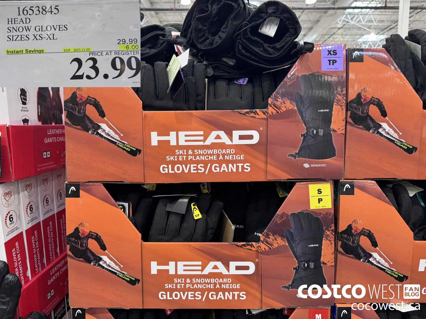 1653845 HEAD SNOW GLOVES SIZES XS-XL ($6.00 INSTANT SAVINGS EXPIRES ON 2023-11-05) $23.99