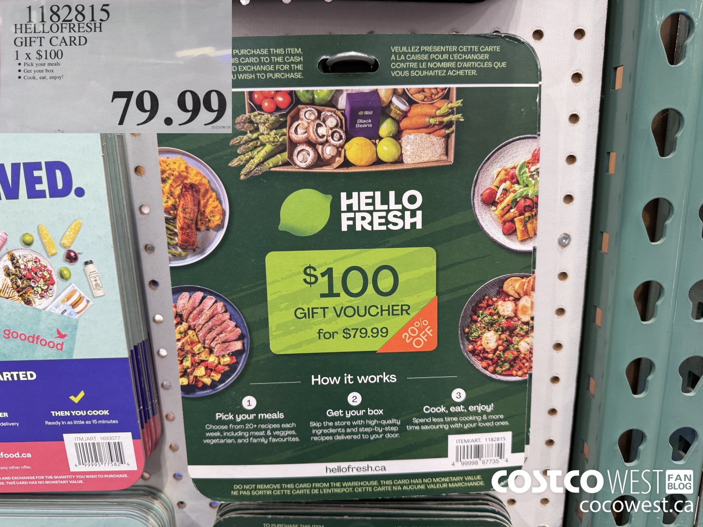 1182815 HELLOFRESH GIFT CARD 1 X $100 $79.99