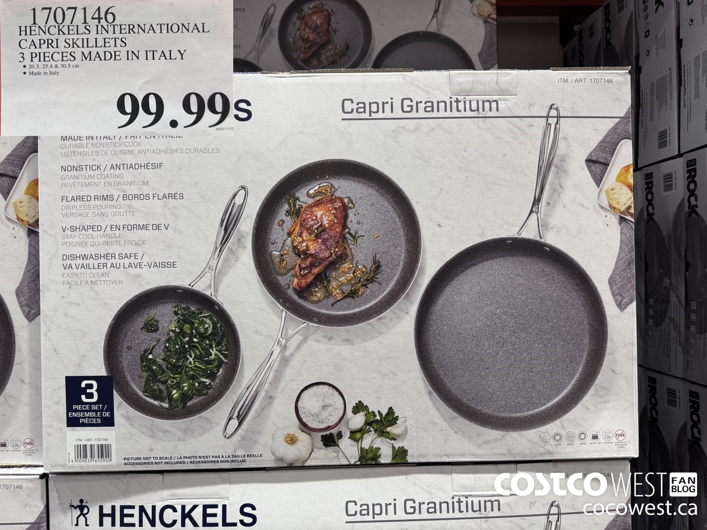 1707146 HENCKELS INTERNATIONAL CAPRI SKILLETS 3 PIECES MADE IN ITALY $99.99