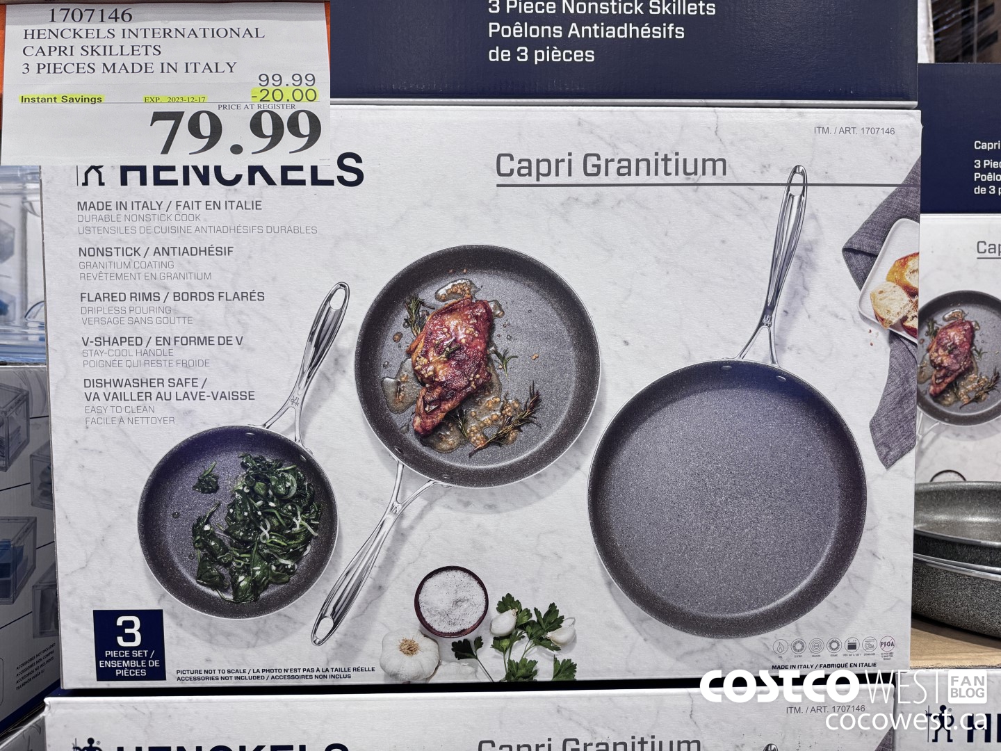 1707146 HENCKELS INTERNATIONAL CAPRI SKILLETS 3 PIECES MADE IN ITALY ($20.00 INSTANT SAVINGS EXPIRES ON 2023-12-17) $79.99