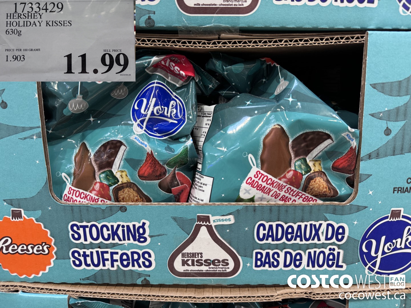 1733429 HERSHEY HOLIDAY KISSES 630G $11.99