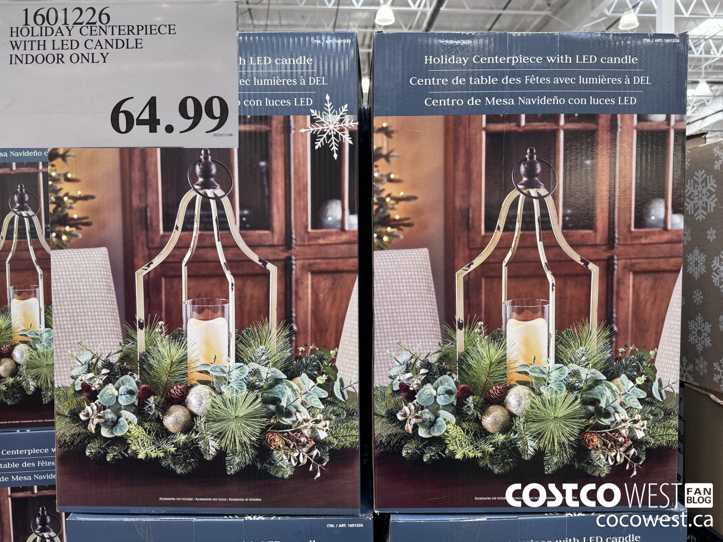 1601226 HOLIDAY CENTERPIECE WITH LED CANDLE INDOOR ONLY $64.99