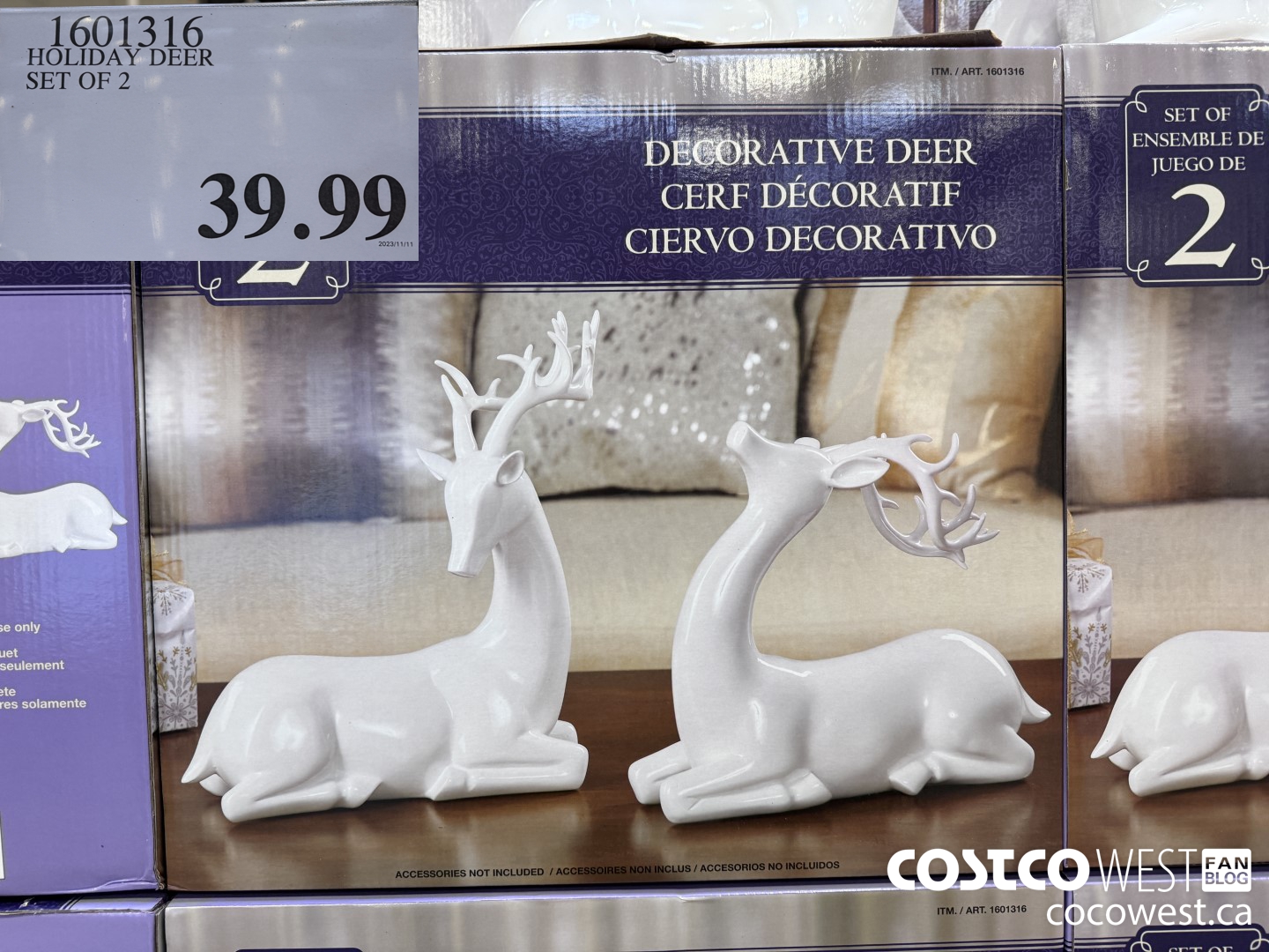 1601316 HOLIDAY DEER SET OF 2 $39.99
