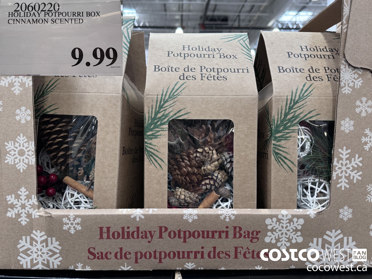 2060220 HOLIDAY POTPOURRI BOX CINNAMON SCENTED $9.99