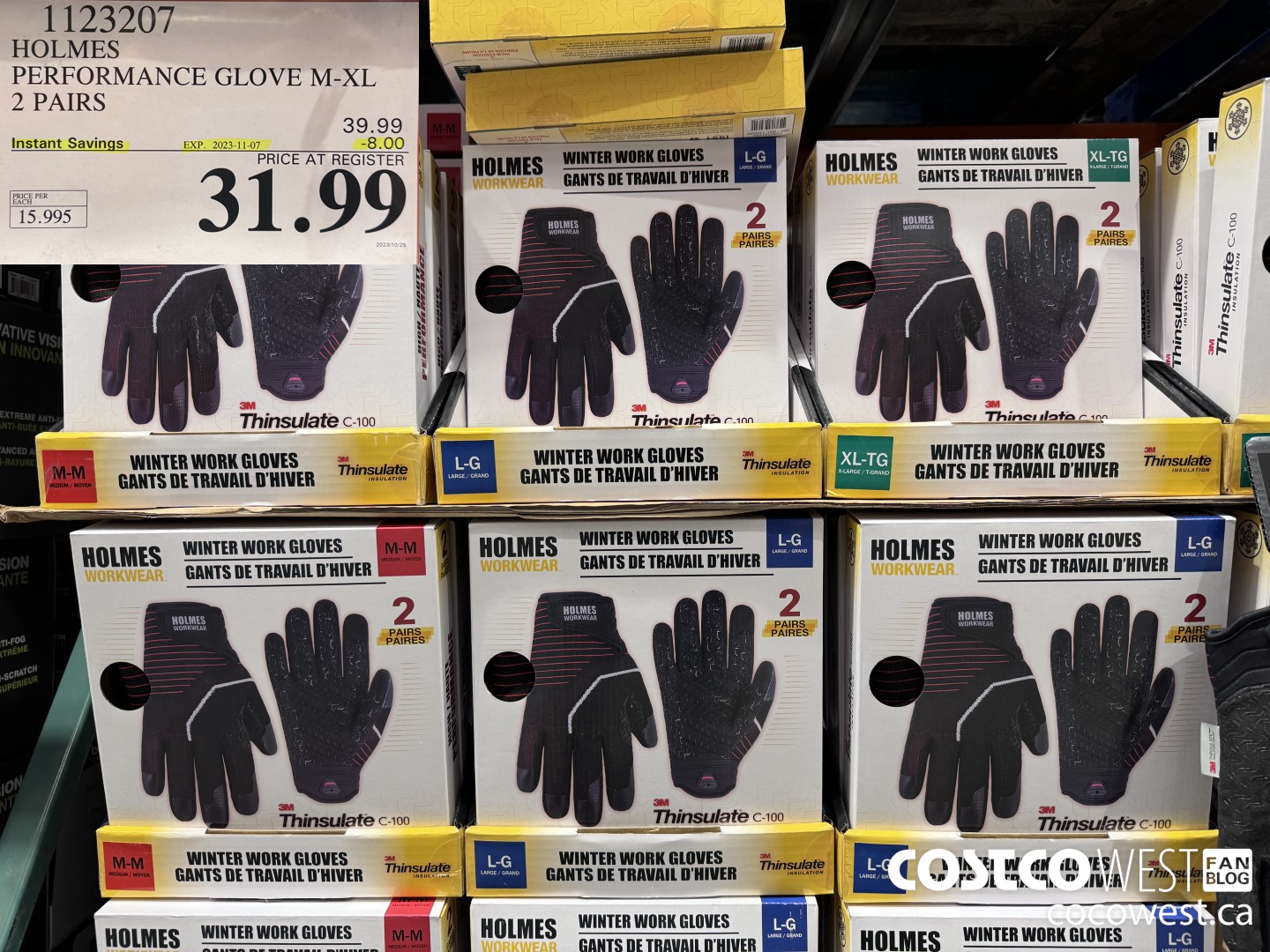 1123207 HOLMES PERFORMANCE GLOVE M-XL 2 PAIRS ($8.00 INSTANT SAVINGS EXPIRES ON 2023-11-07) $31.99