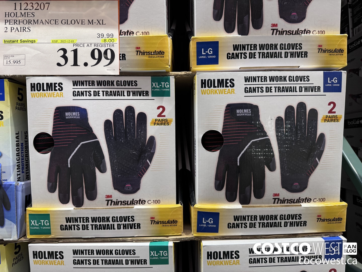 1123207 HOLMES PERFORMANCE GLOVE M-XL 2 PAIRS ($8.00 INSTANT SAVINGS EXPIRES ON 2023-12-03) $31.99