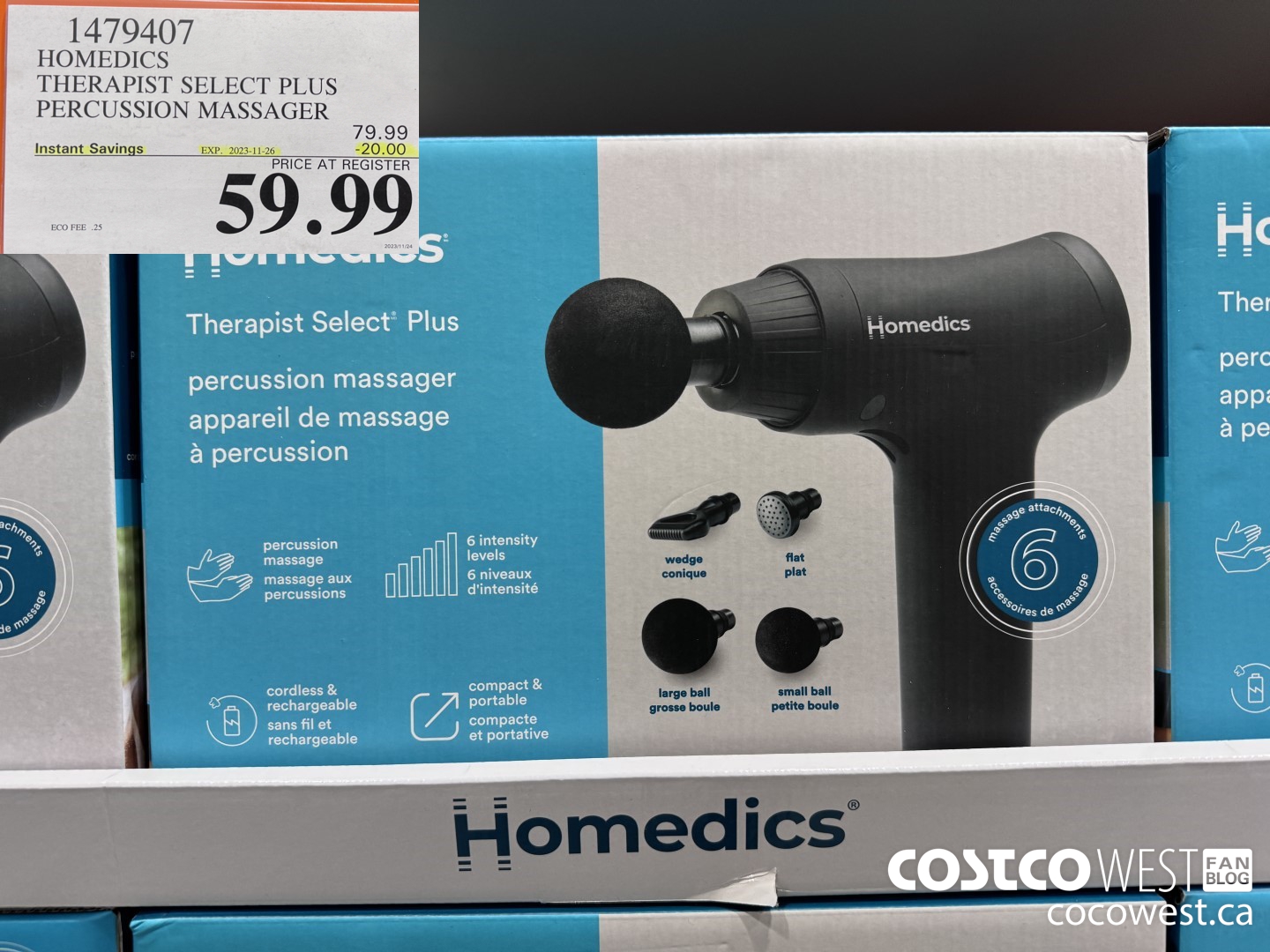 1479407 HOMEDICS THERAPIST SELECT PLUS PERCUSSION MASSAGER ($20.00 INSTANT SAVINGS EXPIRES ON 2023-11-26) $59.99