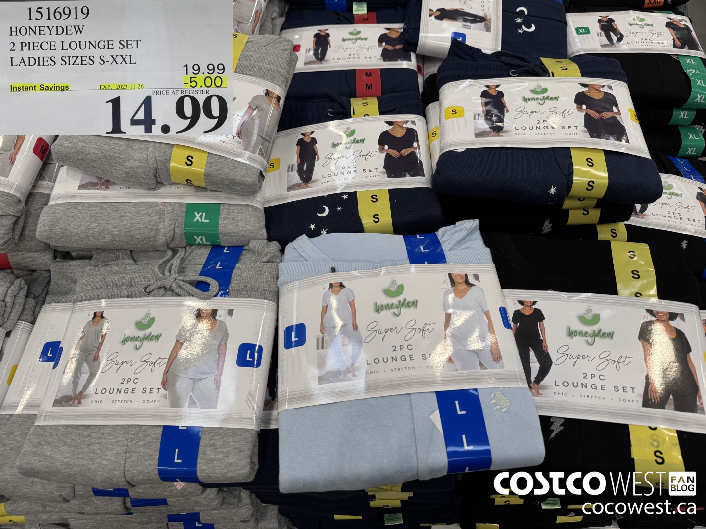 1516919 HONEYDEW 2 PIECE LOUNGE SET LADIES SIZES S-XXL ($5.00 INSTANT SAVINGS EXPIRES ON 2023-11-26) $14.99