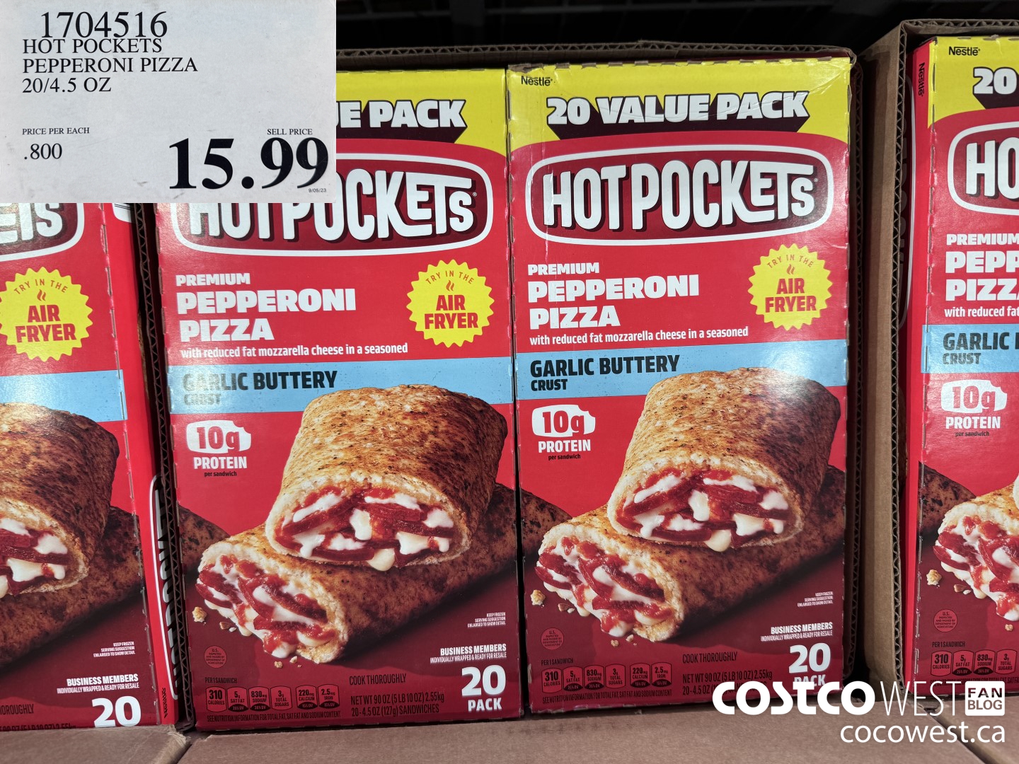 1704516 HOT POCKETS PEPPERONI PIZZA 20/4.5 OZ $15.99