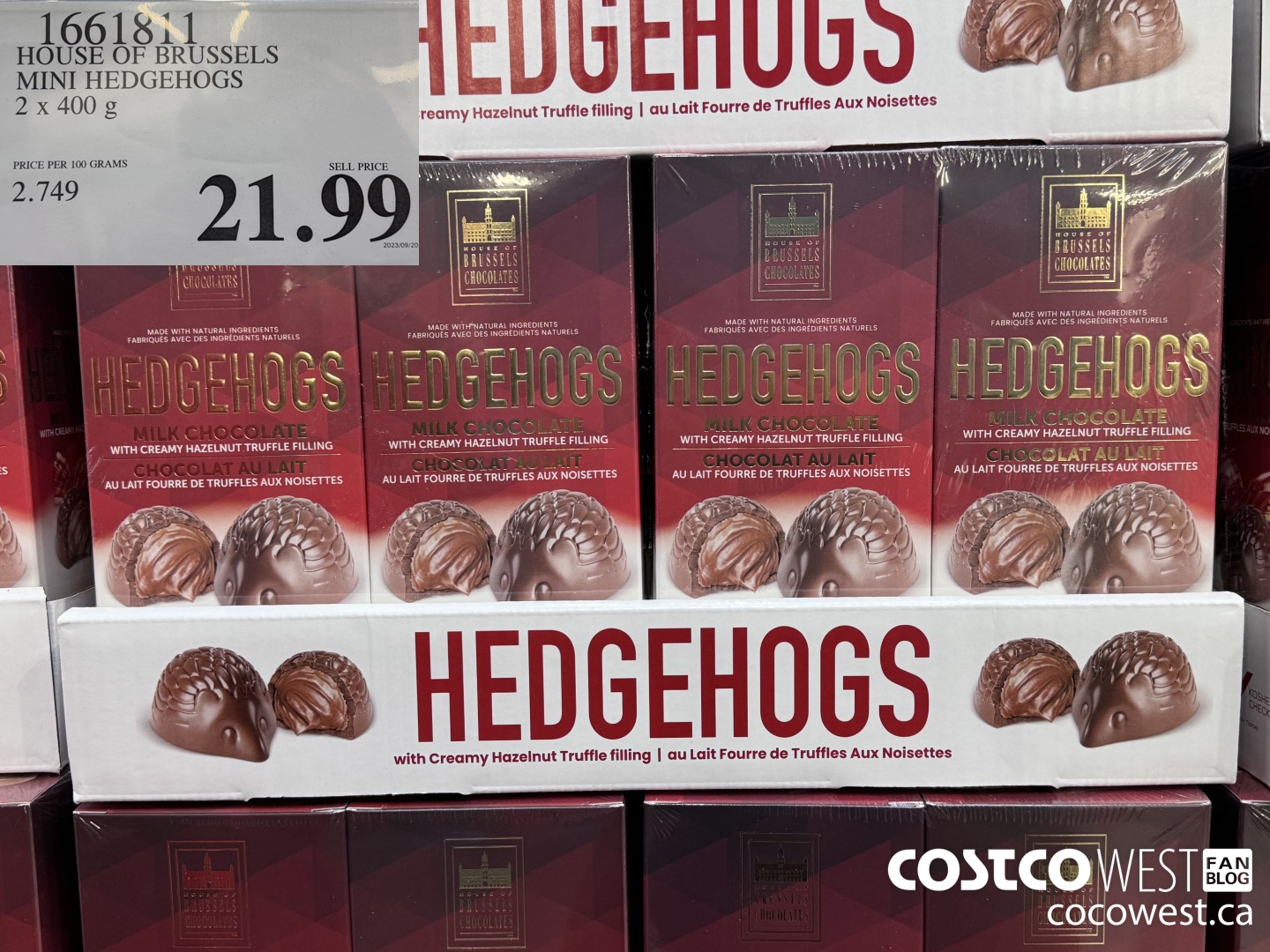 1661811 HOUSE OF BRUSSELS MINI HEDGEHOGS 2 X 400 G $21.99