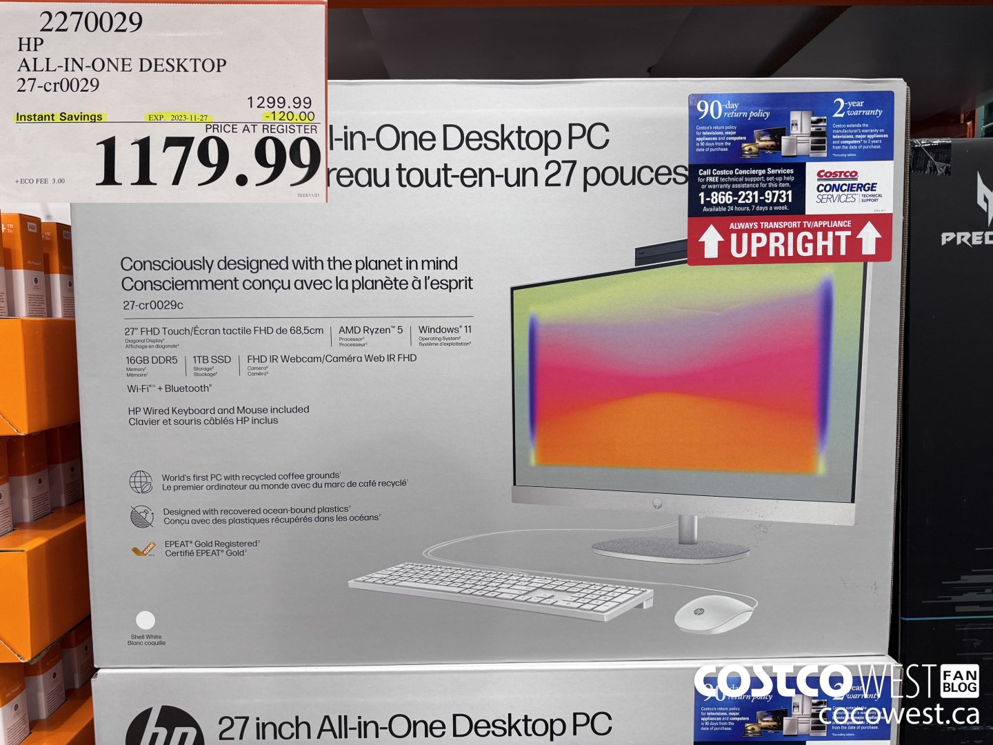 2270029 HP ALL-IN-ONE COMPUTER 27-CR0029 ($120.00 INSTANT SAVINGS EXPIRES ON 2023-11-27) $1179.99