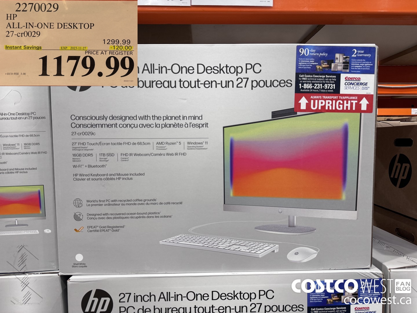 2270029 HP ALL-IN-ONE COMPUTER 27-CR0029 ($120.00 INSTANT SAVINGS EXPIRES ON 2023-11-27) $1179.99